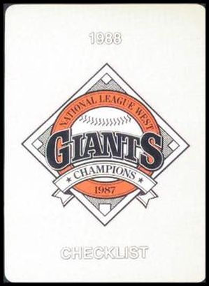 28 Checklist Card Giants NL Champs Logo